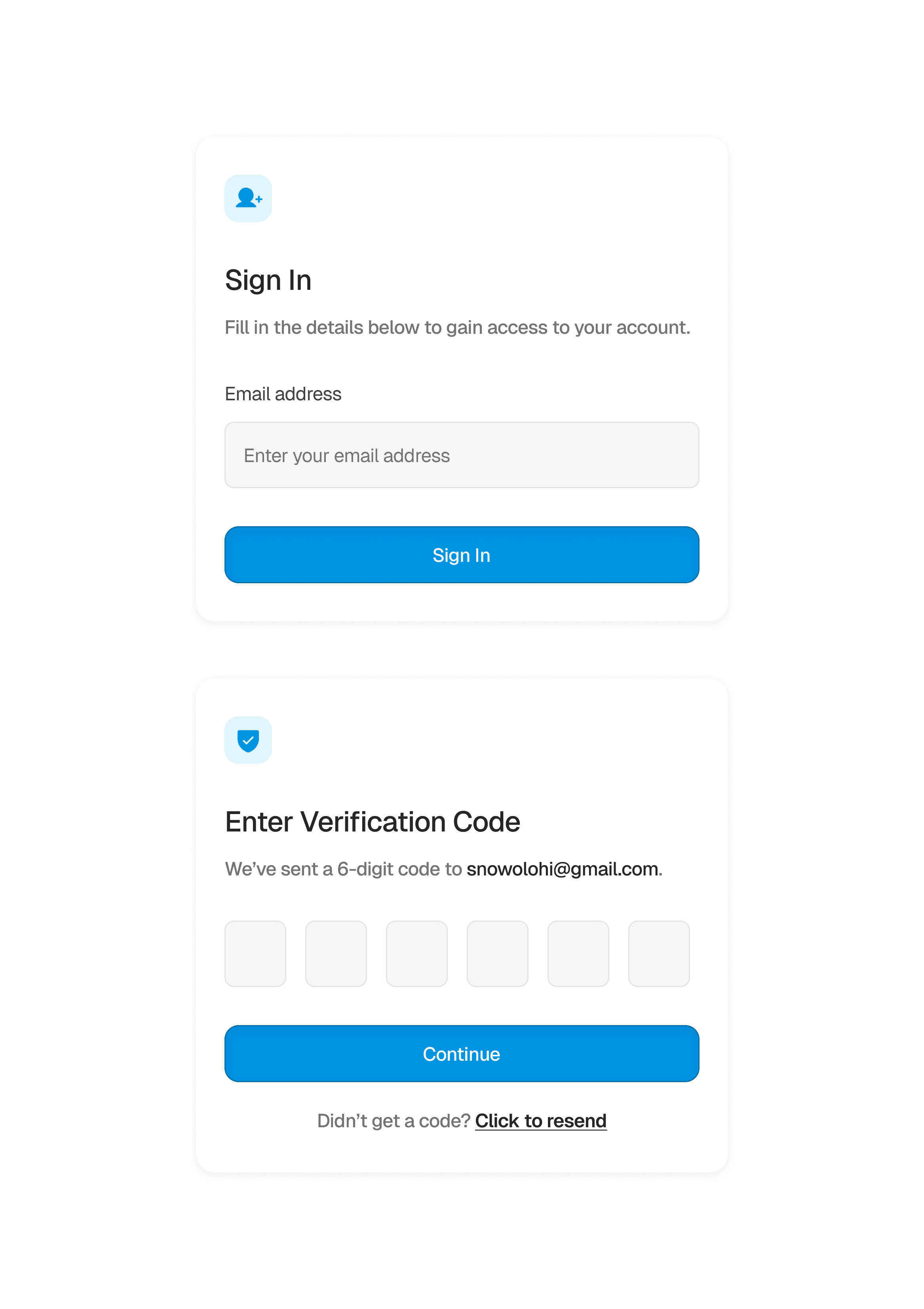 Onboarding Cards UI