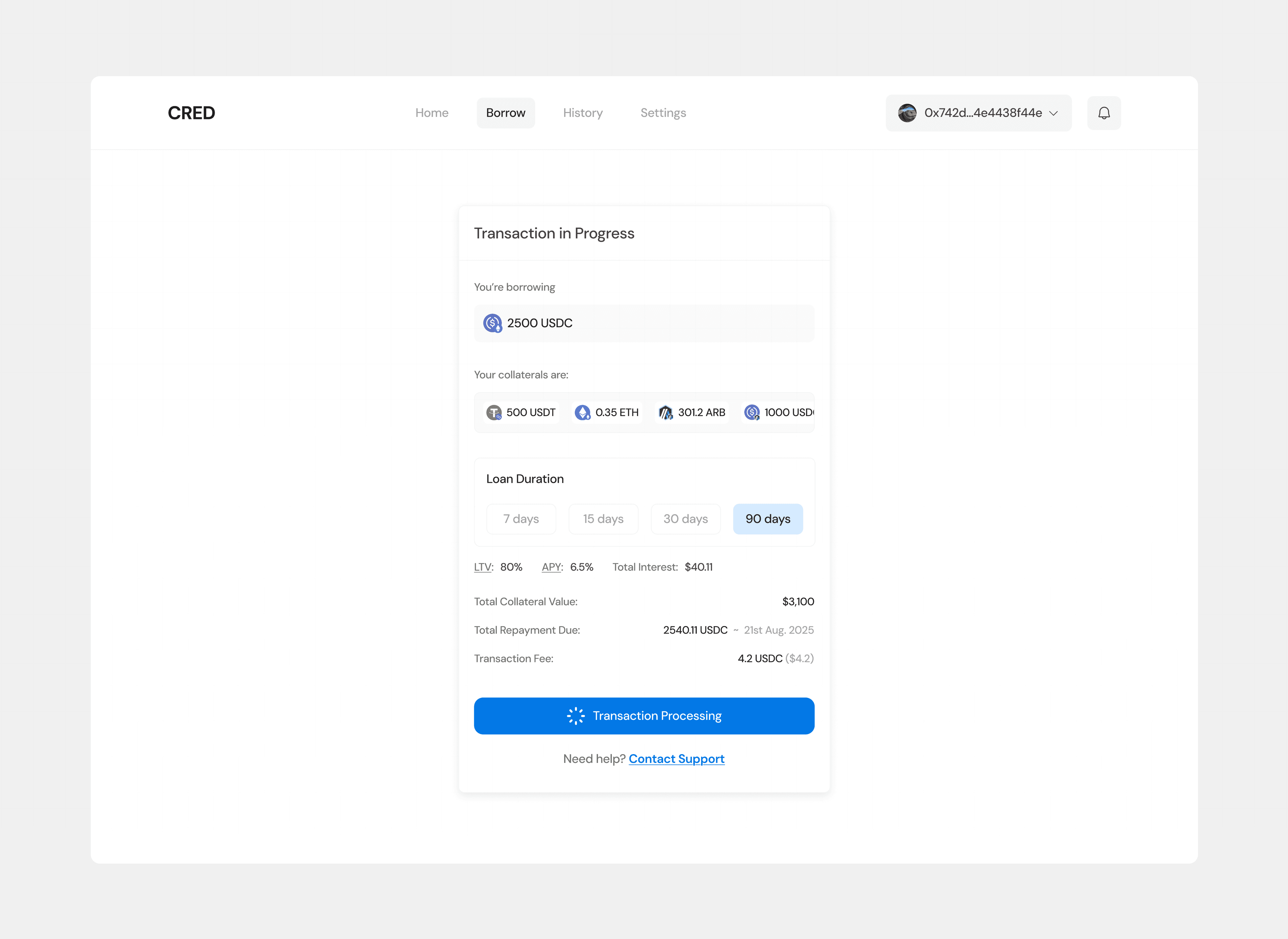 Transaction in Progress