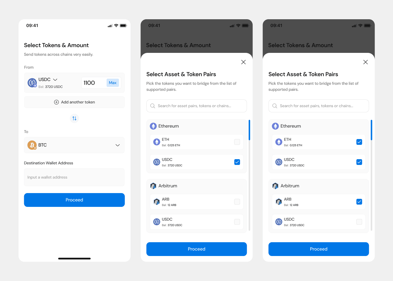 Select Token Pairs UI